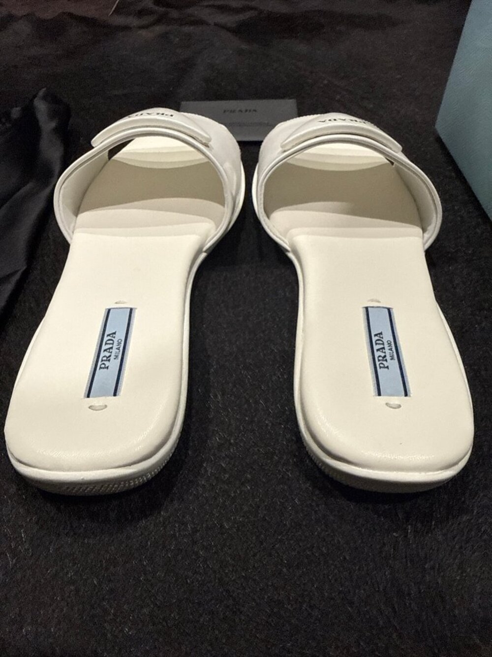 Prada Ladies White Leather Slide Sandals 37 - Picture 6 of 9